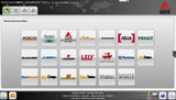 Screen displaying a selection of brand logos on a diagnostic tool interface.