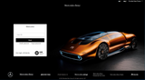 Mercedes-Benz concept car on a dark background with login interface