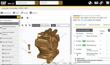 Technical product page on a website with a 3D model of a mechanical component.