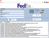 FedEx vehicle diagnostic software interface with form and bulletin list.