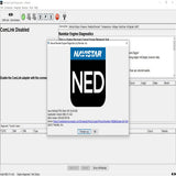 Navistar Engine Diagnostics software interface with NED logo