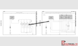Technical drawings with text and branding on a white background
