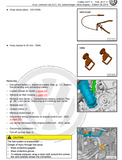 Technical manual page with illustrations and text for vehicle repair, featuring images of tools and components.