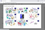 Grid of 3D mechanical component images with 'Impact' branding on a software interface.