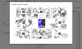 Diagram of automotive parts with labeled components on a software interface