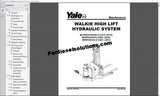 Yale walkie high lift hydraulic system maintenance manual on a computer screen