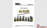 Yale forklift service manual cover with images of forklifts on a white background