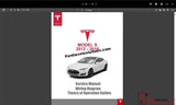 Cover of a Tesla Model S service manual and wiring diagram guide on a computer screen.